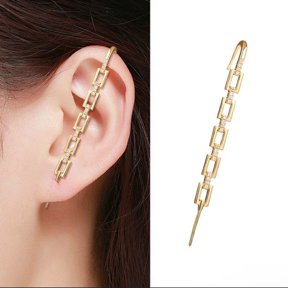 Unbranded Gold Chain Link Ear Cuff